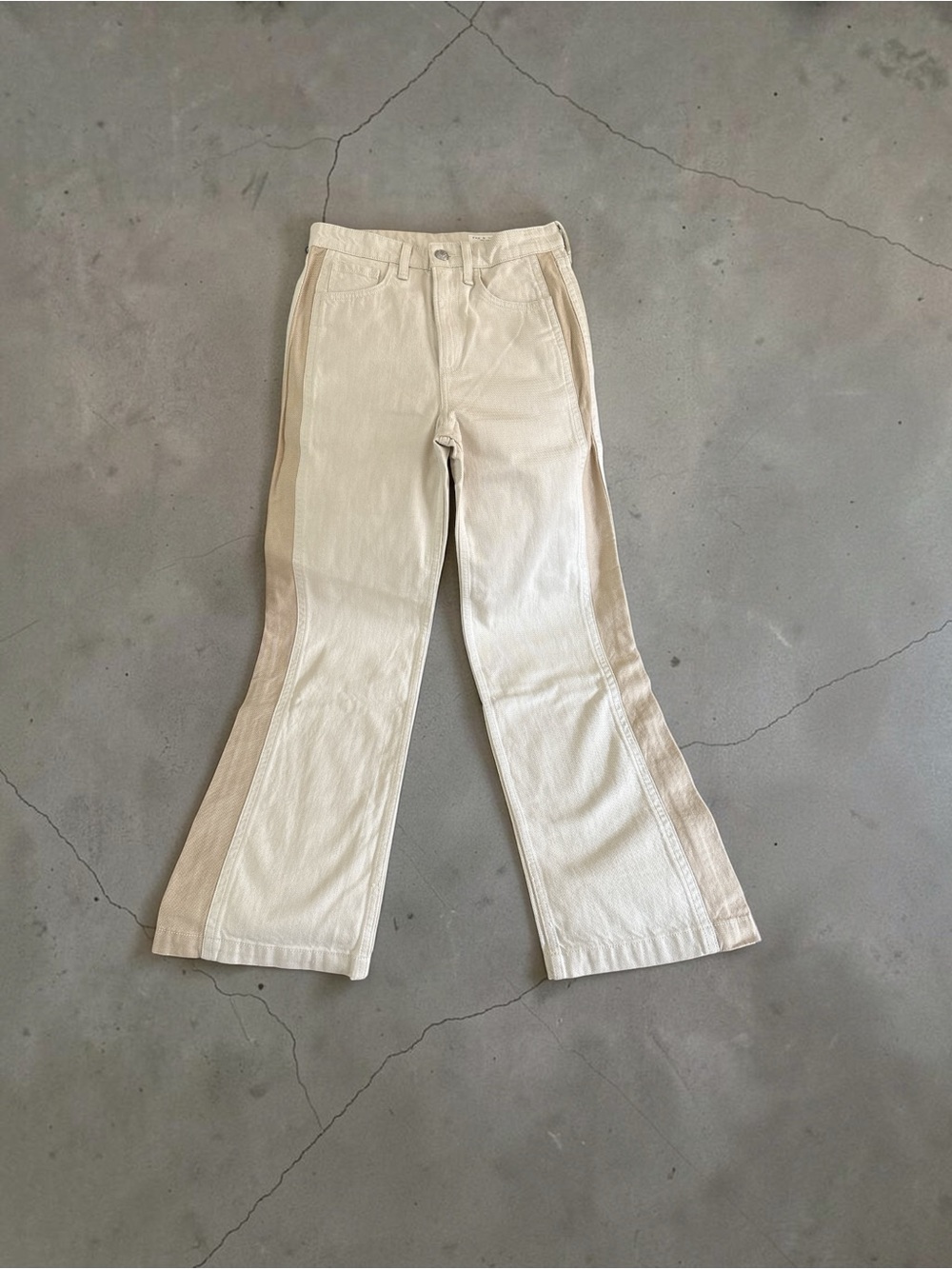 rag & bone Cream and Tan Denim Jeans